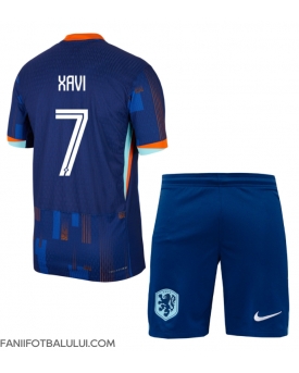 Țările de Jos Xavi Simons #7 Echipament de Fotbal Replică European 2024 Copii Deplasare (+ Șorturi)